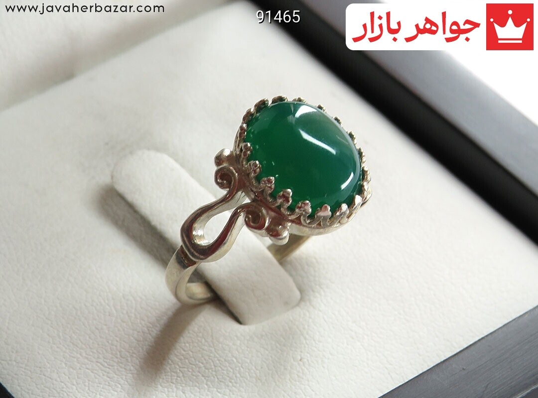 تصویر عکس خرید ، قیمت و خواص انگشتر عقیق سبز زنانه اصل