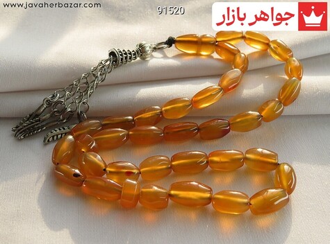 تسبیح عقیق یمنی نارنجی 33 دانه پرتقالی - 91520