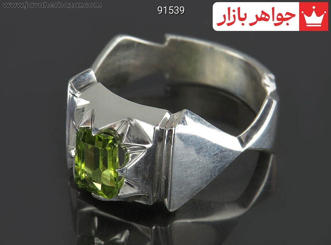 انگشتر نقره زبرجد بی نظیر مردانه دست ساز