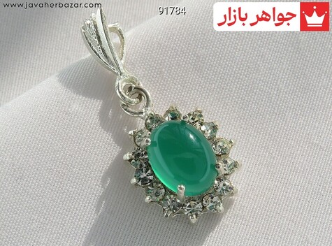 آویز نقره عقیق خوش رنگ - 91784