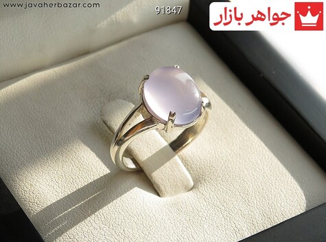 انگشتر نقره عقیق یمن کبود طرح بهار زنانه