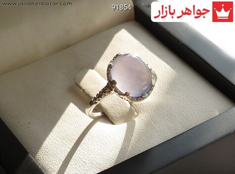 انگشتر نقره عقیق یمنی کبود طرح سحر زنانه - 91854