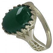 انگشتر نقره عقیق سبز طرح شیدا زنانه