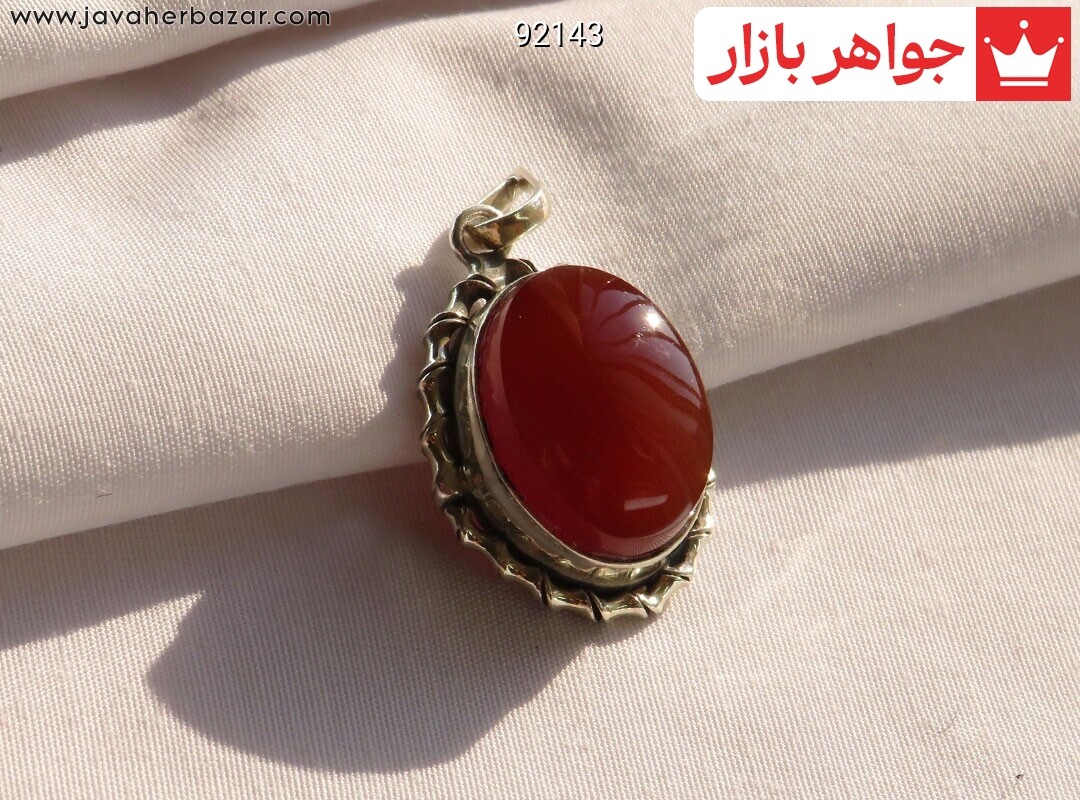 گردنبند نقره عقیق یمنی قرمز خوشرنگ