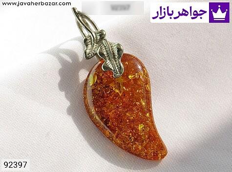 مدال کهربا بولونی لهستان زنانه گردنبند نقره کهربا بولونی لهستان خاص زنانه - 92397