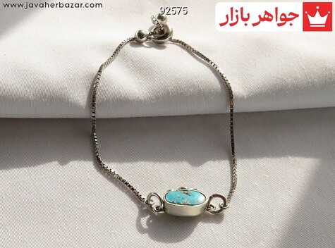 دستبند نقره فیروزه زیبا زنانه - 92575