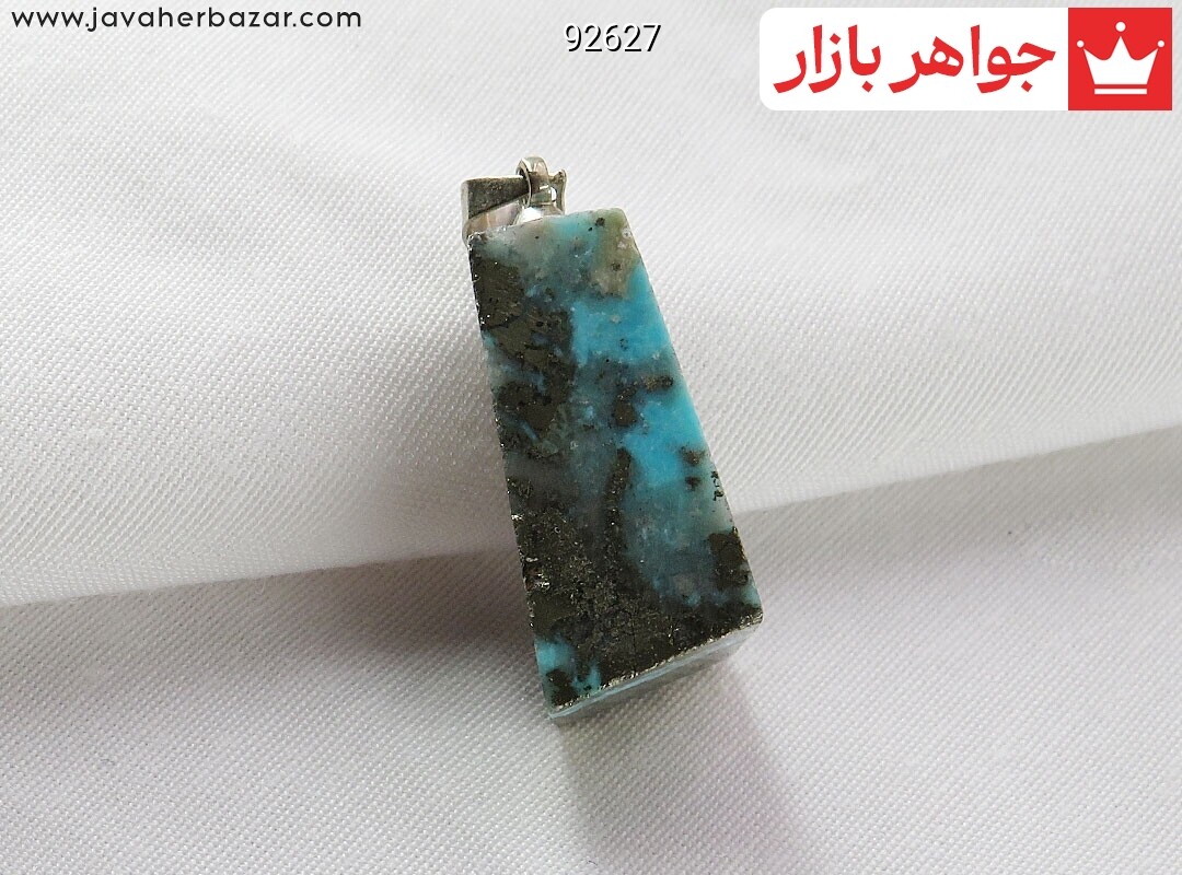گردنبند فیروزه دامغان تراش خاص رنگ تقویت شده