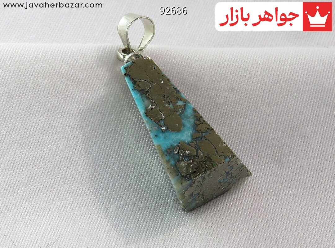 گردنبند فیروزه دامغان رنگ تقویت شده