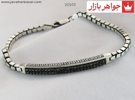 دستبند نقره میکروستیگ مردانه ایتالیایی - 92842