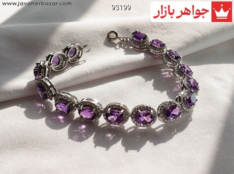دستبند نقره آمتیست سلطنتی زنانه - 93199
