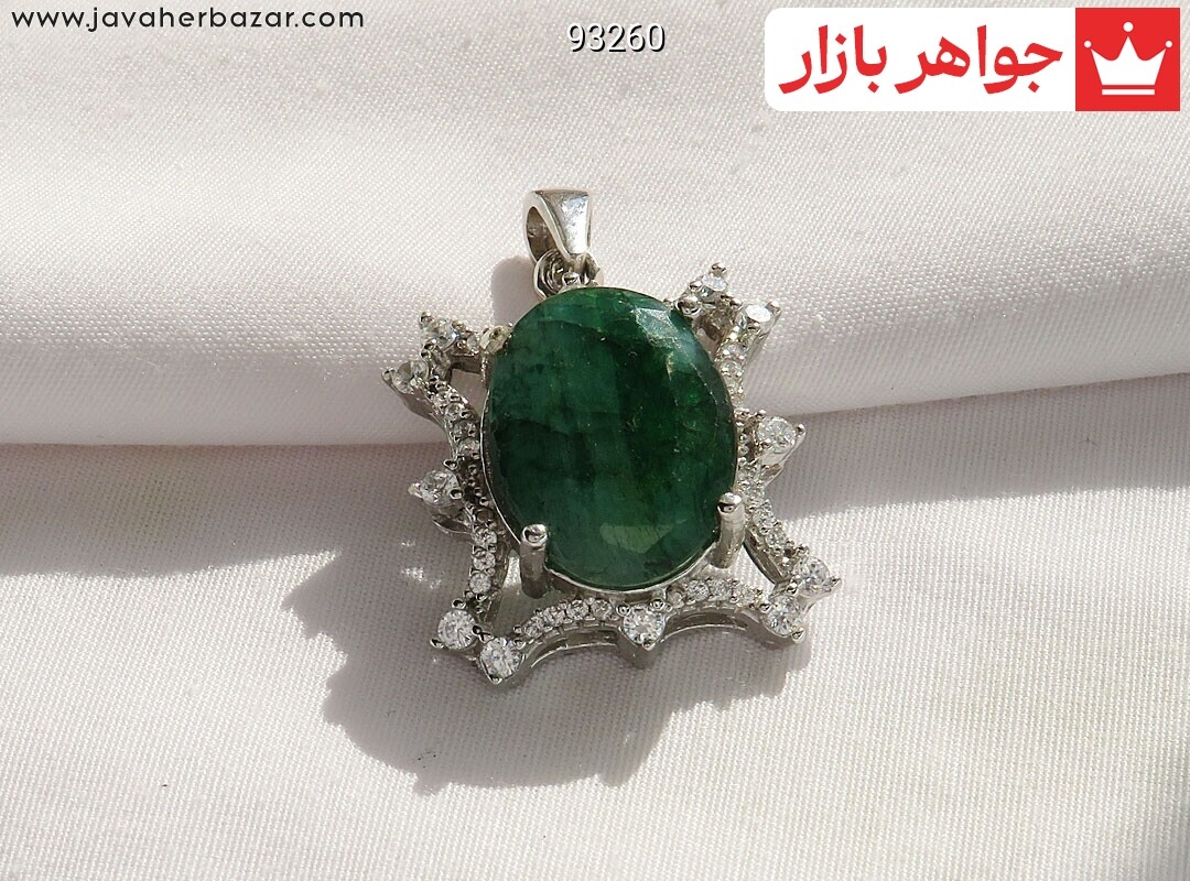 آویز نقره زمرد هندی