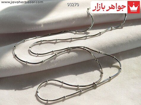 زنجیر نقره 50 سانتی ایتالیایی طرح گوی جذاب ایتالیایی - 93270
