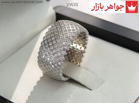 انگشتر نقره جواهری سایز 57 زنانه