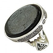 انگشتر نقره عقیق ومن یتق الله نادعلی آیت الکرسی وان یکاد چهارده معصوم مردانه