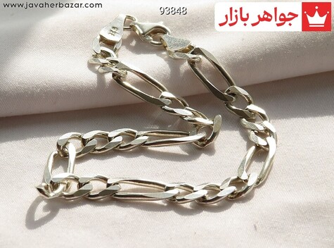 دستبند نقره طرح فیگارو مردانه - 93848