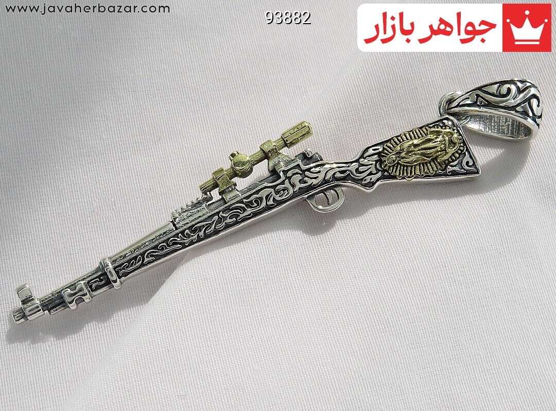 گردنبند نقره طرح تپانچه