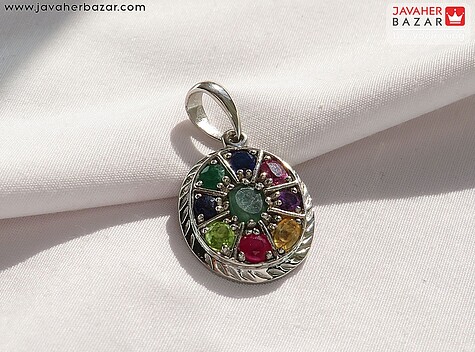 مدال نقره چندنگین جواهری با خاک تربت کربلا به همراه حرز امام جواد - 93972
