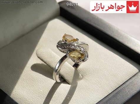 انگشتر نقره سیترین طرح سارینا زنانه - 94071