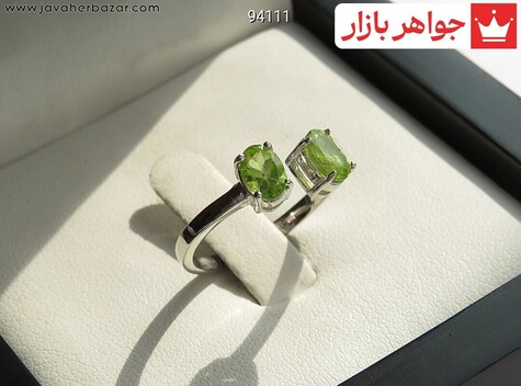 انگشتر فری سایز نقره زبرجد خاص زنانه - 94111
