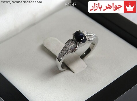انگشتر نقره یاقوت طرح پوپک زنانه - 94147