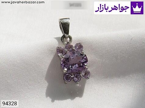 مدال نقره آمتیست شیک زنانه - 94328