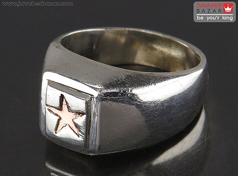 انگشتر نقره ستاره داوود مردانه به همراه حرز امام جواد - 94424