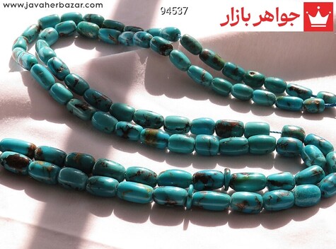 تسبیح فیروزه نیشابوری آبی تسبیح فیروزه نیشابوری 101 دانه درشت فاخر کلکسیونی رنگ تقویت شده - 94537
