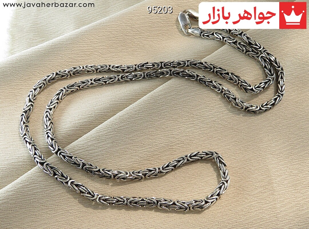 زنجیر نقره 56 سانتی ماری مردانه