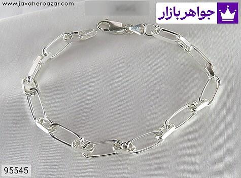 دستبند ایتالیایی دستبند نقره زنجیر ی مردانه ایتالیایی - 95545