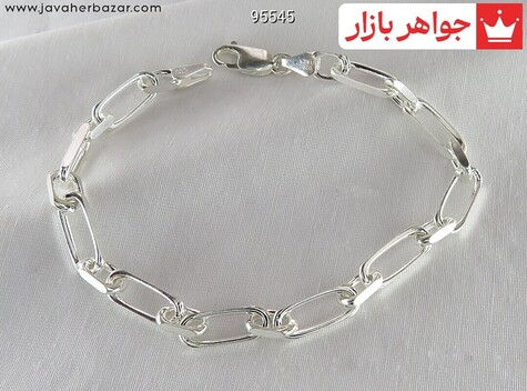 دستبند نقره زنجیری مردانه ایتالیایی - 95545