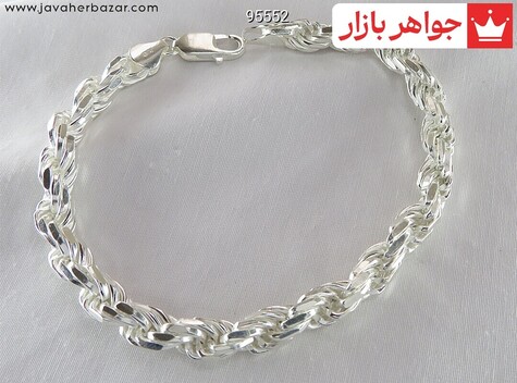 دستبند نقره ایتالیایی طنابی مردانه - 95552