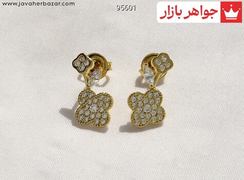 گوشواره نقره کره ای میخی طرح ونکلیف - 95601