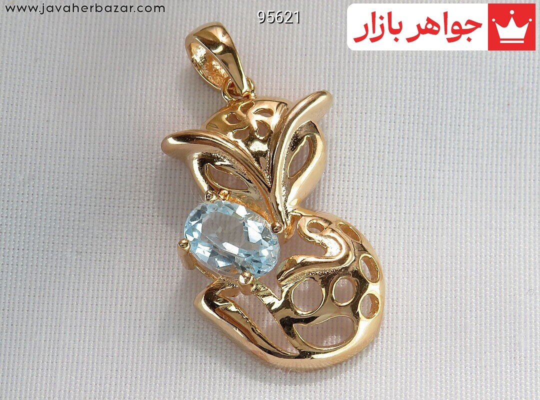 گردنبند نقره توپاز طرح روباه