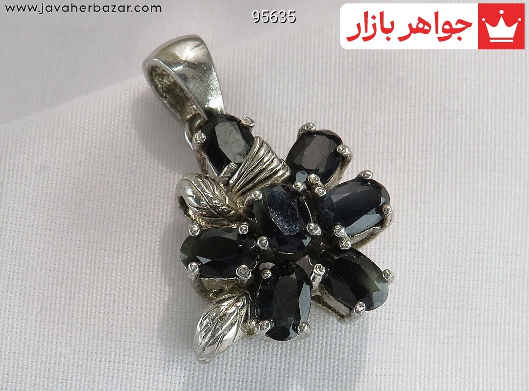 پلاک نقره یاقوت کبود