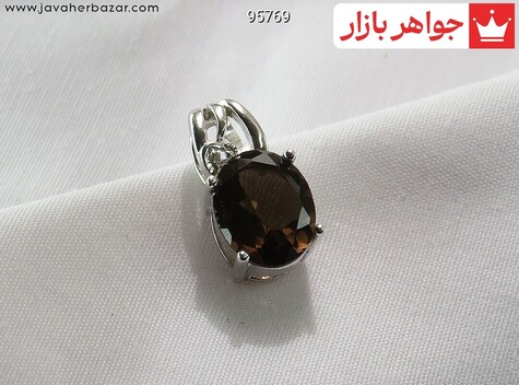 گردنبند نقره کوارتز دودی - 95769