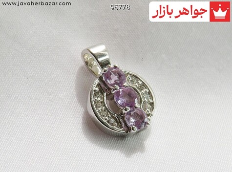 گردنبند نقره آمتیست طرح آرنیکا - 95778