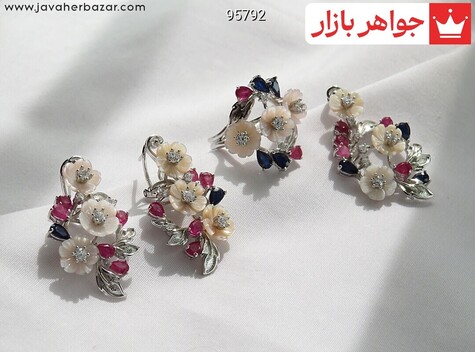 سرویس نقره یاقوت و صدف شیک - 95792
