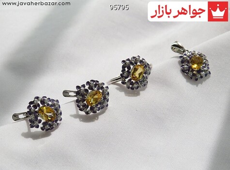 سرویس نقره سیترین طرح شمس - 95795