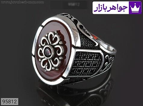 انگشتر عقیق قرمز مردانه میکروستینگ انگشتر نقره عقیق قرمز مردانه میکروستینگ - 95812