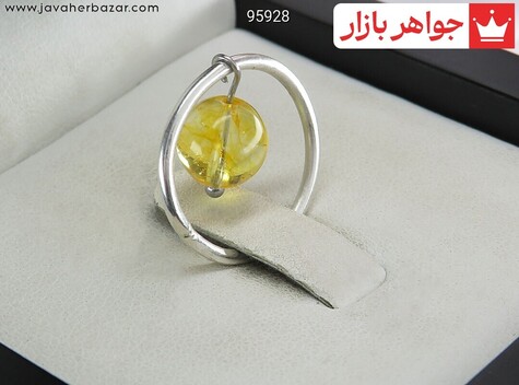 انگشتر نقره سیترین طرح خاص زنانه - 95928