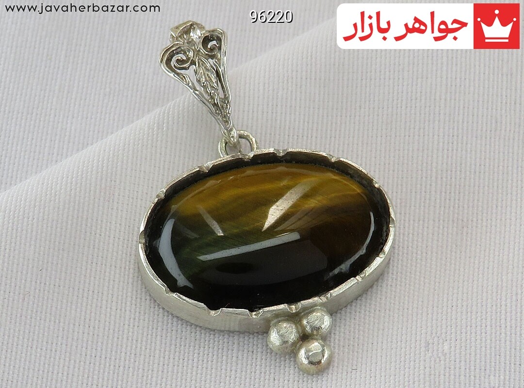 پلاک نقره چشم ببر خوش طرح دست ساز