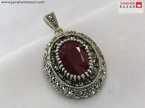 گردنبند نقره یاقوت آفریقایی طرح نازبانو - 96394
