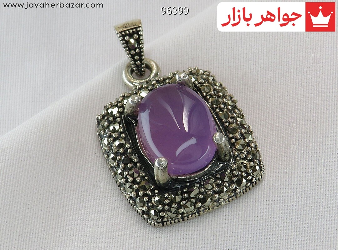 آویز نقره عقیق یمنی فریم تایلندی