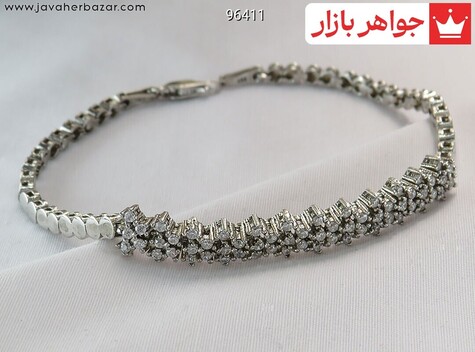 دستبند نقره طرح مرجان زنانه - 96411