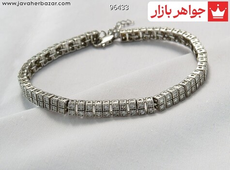 دستبند نقره طرح جواهری زنانه - 96433