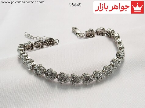 دستبند نقره طرح ترنم زنانه - 96445