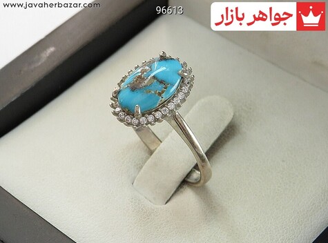 انگشتر نقره فیروزه نیشابوری طرح سحر زنانه - 96613