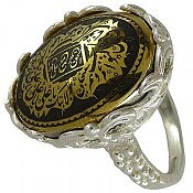 انگشتر نقره حدید صینی ولایت علی بن ابیطالب زنانه