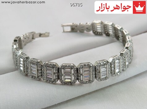 دستبند نقره جواهری لوکس زنانه - 96785