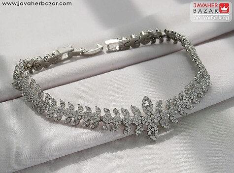 دستبند نقره طرح فلاور زیبا زنانه - 96790